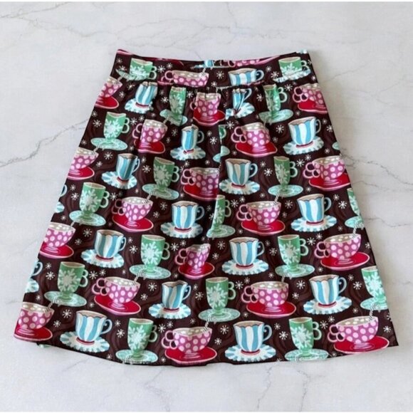 RETROLICIOUS Womens Hot Chocolate Print Winter Skirt Size XS - Picture 1 of 6